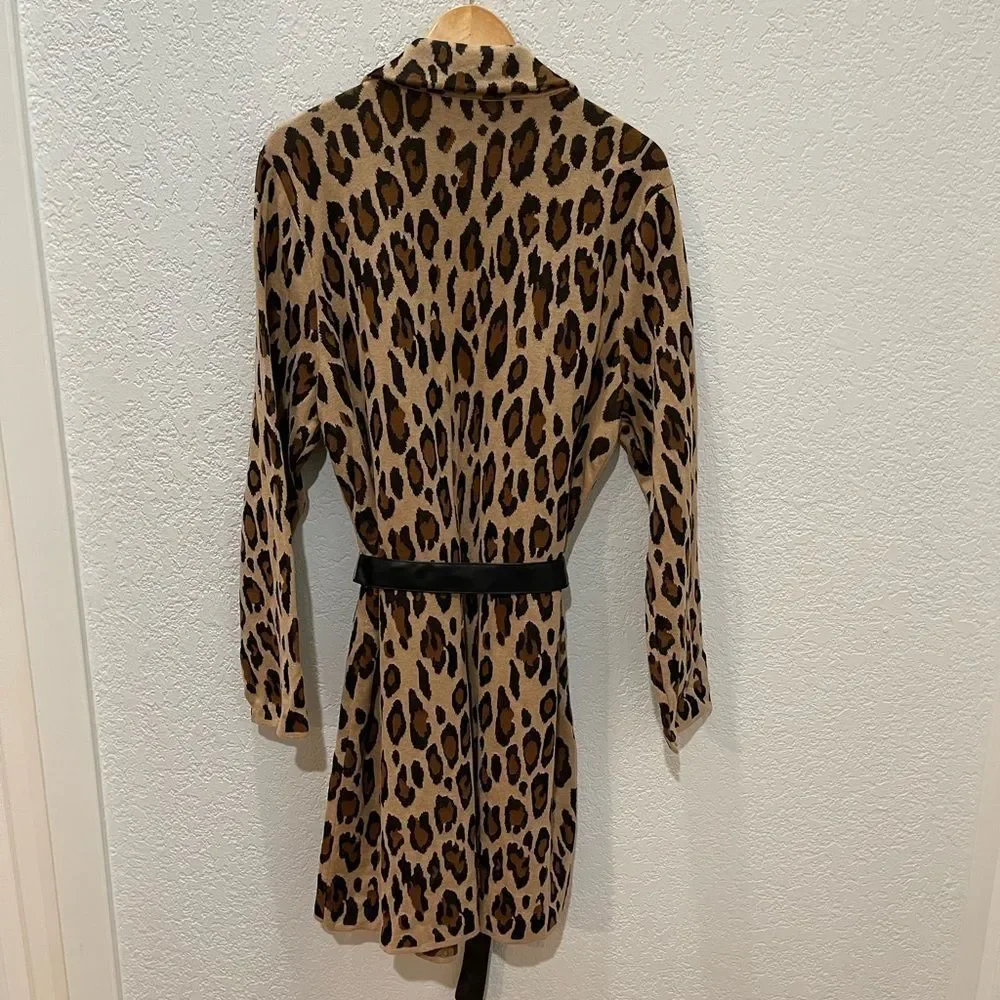 Chico’s Belted Animal Jacquard Mabel Cardigan Size 3 - Picture 6 of 12